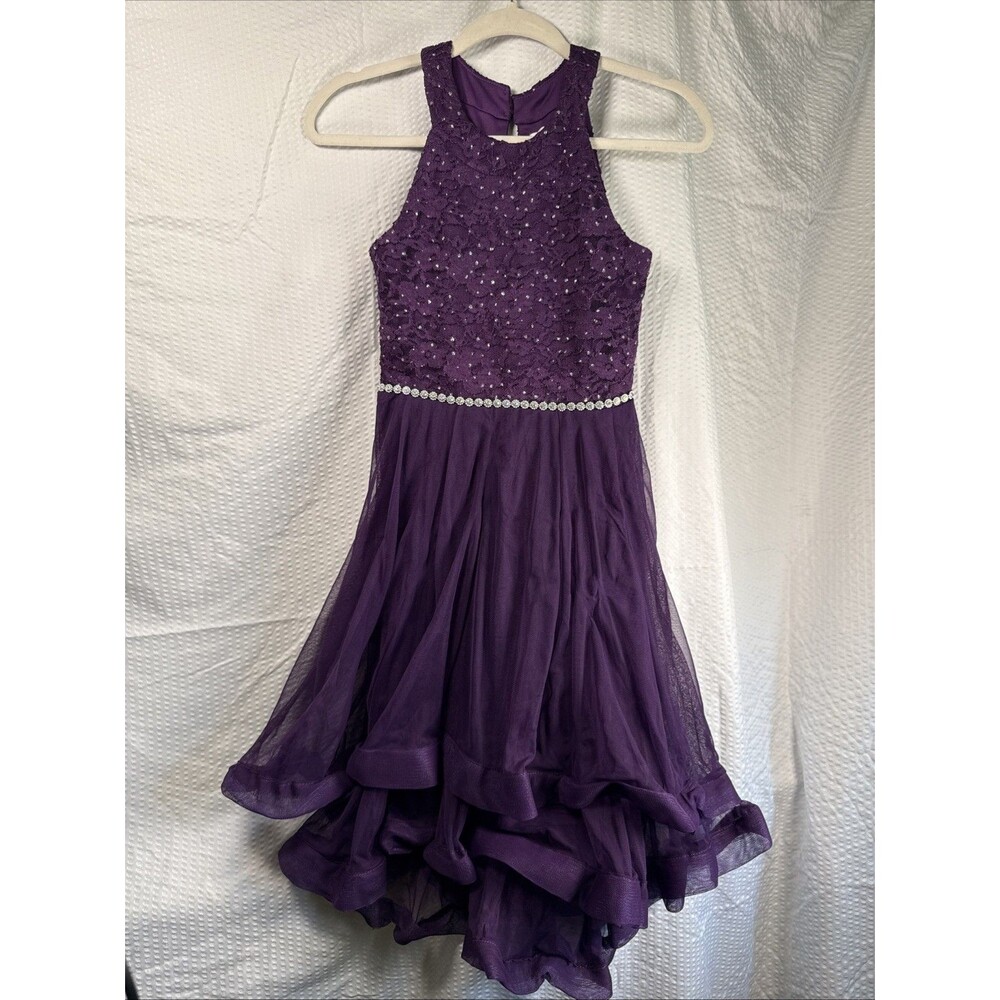 speechless kids dress Size 14 Purple Aline Layered